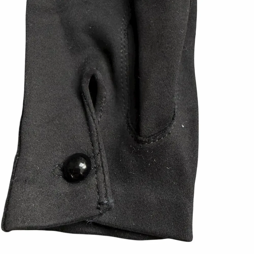 WPL Vintage Women’s Black Dress Gloves with Button Cuff Classic Size Medium